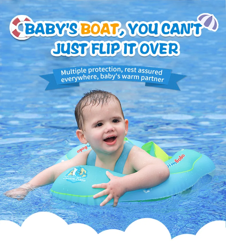 Safety Baby Swimming Ring Float Inflatable Infant Floating Kids Swim Pool - £27.17 GBP