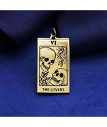 Bronze Lovers Tarot Card Charm 30x14mm - $408.93 MXN