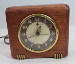 VTG Seth Thomas Model ECHO-3E Art Deco Style Wooden Alarm Clock MCM Rare Works! - £23.11 GBP