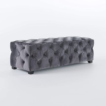 Christopher Knight Home Piper Velvet Ottoman, Grey - £223.81 GBP