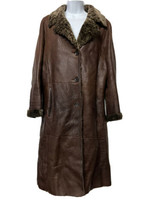 Shearing Coat Women&#39;s Brown Jacket  Coat Sz US M Good Condition - $279.22
