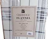 OAKRIDGE ~ 4-Piece Set ~ FULL ~ Flannel Sheets ~ NAVY BLACK PLAID ~ 100%... - $65.45