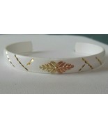 Signed CCO Coleman Black Hills White Metal Cuff Bracelet W/two-tone Leaves - $171.69 CAD