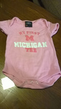 University Of Michigan  My First Michigan Tee One piece Snaps 3-6 Months Pink - £9.51 GBP