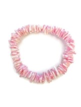 Pink White Puka Shell Hawaiian Surfer Bracelet - £9.45 GBP