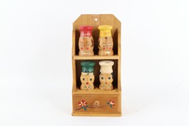 Vintage 50s Ucagco Japan Hand Painted Wood Hanging Spice Rack Anthropomorphic - £103.33 GBP