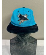 Vintage San Jose Sharks Hat Cap Adjustable #1 Apparel NHL Made in Canada... - £19.59 GBP