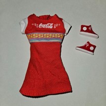VTG Coca Cola Party Barbie Red White Dress Sneakers Shoes Lot Set 1998 - $13.81