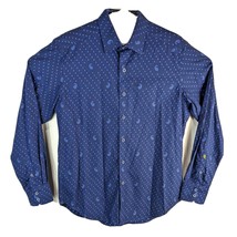 Robert Graham Blue Paisley Shirt Medium Mens Long Sleeve Button Up - £34.79 GBP