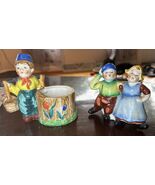 Vintage Dutch Boy &amp; Girl Tulips figurines Toothpick Holder Torii Made In... - $308.73 MXN
