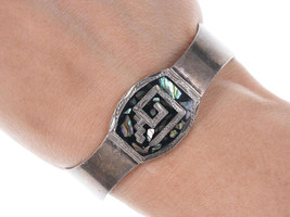 Vintage Southwestern Mexican Sterling abalone cuff - $40.10