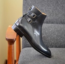 New Men’s Black Double Buckle Jodhpur Leather Handmade, Men’s Boot - £117.67 GBP