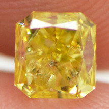 Radiant Cut Diamond Fancy Yellow Color SI2 Enhanced Loose Certified 1.01 Carat - £659.46 GBP