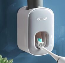 MOPMS Toothpaste Dispenser Wall Mounted for Bathroom Automatic Gray  - $14.73