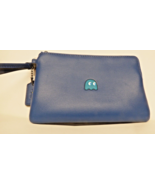 Coach Corner Zip Pacman F54841 Denim Blue Leather Wristlet nwt - $109.70 CAD