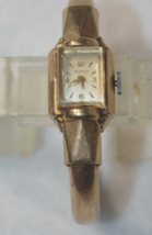 Vtg Benrus 10k Gold Filled Swiss Made Wind Up Ladies Cuff Bracelet Petite Watch - £39.52 GBP