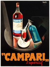 4365.Capari l&#39;aperitif.wine bottle.glass.on platter.POSTER.decor Home Of... - £13.17 GBP+