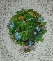 1870&#39;s Antique Victorian Lace  &amp; Scrap Christmas Card With Two Hidden Pi... - $40.00