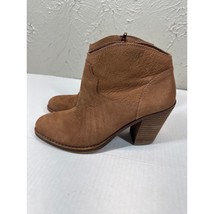 Lucky Brand LK Eller Suede Ankle Boots Western Style Brown Tan Size 7 - $465.54 MXN