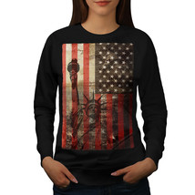 Wellcoda New York Flag Freedom Womens Sweatshirt, Tourism Casual Pullover Jumper - £23.11 GBP+