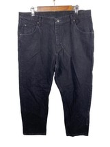 Vintage Wrangler Jeans 36 x 28 Black Washed Denim Straight Leg Stretch P... - $46.44