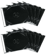 Standard Jewel Case 10-pk Black Tray 10.4mm for Single CD DVD Media Disc Storage