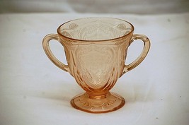 Old Vintage Royal Lace Pink Hazel Atlas Depression Glass Open Sugar Bowl Footed - £10.27 GBP