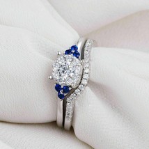 2.5 CT Round Lab-Created Diamond 14K White Gold Engagement Bridal Band Ring Sets - £304.74 GBP