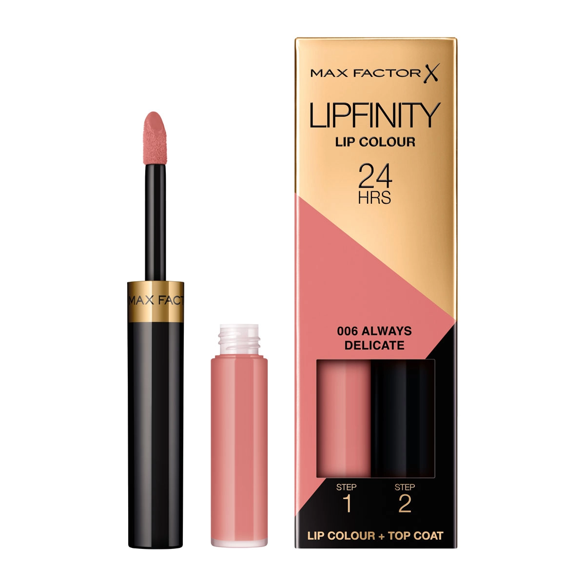 Max Factor X Lipfinity Lip Color 24H 2-Step Lipstick - 006, Always Delicate - $547.71 MXN