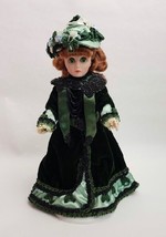 Effanbee Victorian Doll Jacqueline Green Beaded Dress Floral Hat Purse Stand - £17.76 GBP