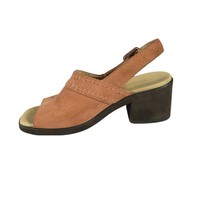 Rockport Women’s Rubber Block Heel Ankle Strap Leather Peach Color Sandals Sz6.5 - £11.86 GBP