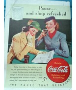 Pause And Shop Refreshed Drink Coca-Cola Print Advertisement Art 1950s - $21.93 CAD