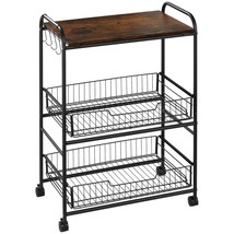 HOMCOM Rolling Kitchen Cart w/ Storage &amp; Baskets - $1,960.87 MXN