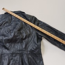 Preston & York Women's Black Genuine Lamb Skin Leather Buttons Jacket Size Large image 8