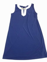 Michael Kors Women&#39;s Size M Blue Sleeveless Shirt with Chain Clasp Collar - £15.69 GBP