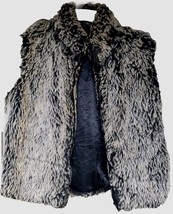 Faux Fur Vest SZ S Zip Up - £11.00 GBP