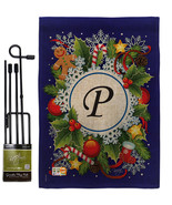 Winter P Initial Burlap - Impressions Decorative Metal Garden Pole Flag ... - £27.15 GBP