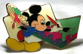 Monogram Mickey Mouse Painting Brush Retired Walt Disney Enameled Pin - £10.11 GBP