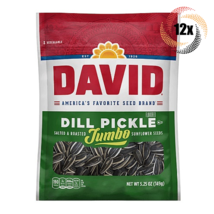 12x Bags David Dill Pickle Jumbo Sunflower Seed Bags | 5.25oz | Salted & Roasted - £31.48 GBP