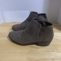 Dunes Easton Womens Sz 6.5M Brown Side Zip Up Ankle Booties 1 3/4&quot; Heel - $19.20