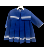Vintage Sailor Dress Baby Girls Size 6-9M Blue White Pinafore 1950s Naut... - $1,419.17 MXN