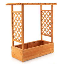 Raised Garden Bed with Trellis – Climbing Plant and Pot Hanging, 34.5&quot;x1... - $379.88 CAD