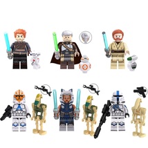 Star Wars Obi-Wan Rahm Kota Cal Kestis Ahsoka Airborne Trooper 6pcs Minifigures - £13.02 GBP