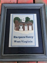 Completed Cross Stitch Harper&#39;s Ferry West Virginia Needlepoint Sampler Framed  - £21.99 GBP