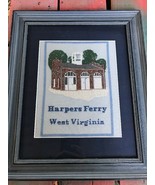 Completed Cross Stitch Harper&#39;s Ferry West Virginia Needlepoint Sampler ... - $37.51 CAD