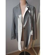 Adrianna Papell XL Houndstooth Longline Blazer Jacket Pockets Button Str... - $47.52