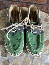 Sperry Top-Sider Slip On Shoes Size 7 Boat Flats Casual Lace Green Blue Sailboat - £13.52 GBP