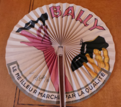 rare Vintage Bally Shoes Cockade Advertising Fan of Hands w Shoes Cappie... - $90.00