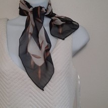 Harve Benard Silk Scarf Square Tagged Brown Tones - £25.71 GBP