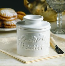 Butter Bell Crock Beurre French White Embossed Floral L. Tremain Butter ... - €9,44 EUR